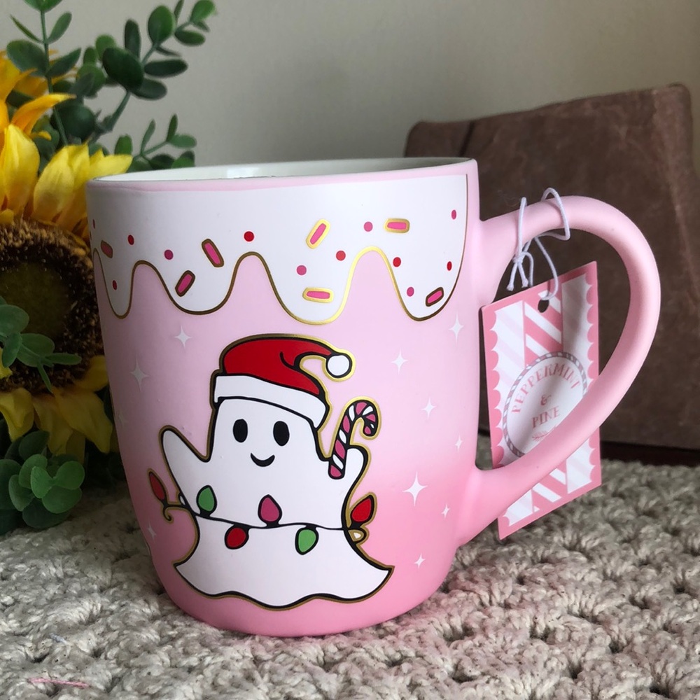 Peppermint & Pine PINK Santa Ghost Coffee Mug